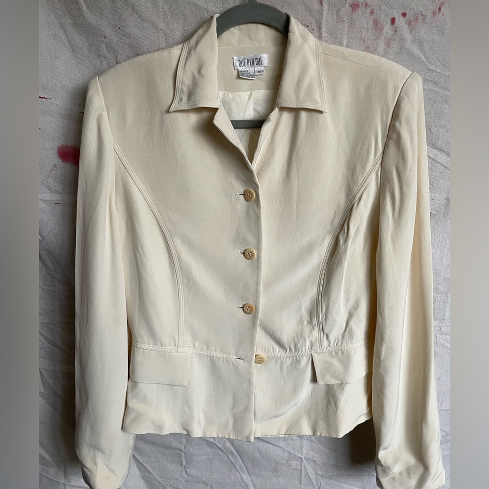 Cream Blazer 100% Silk